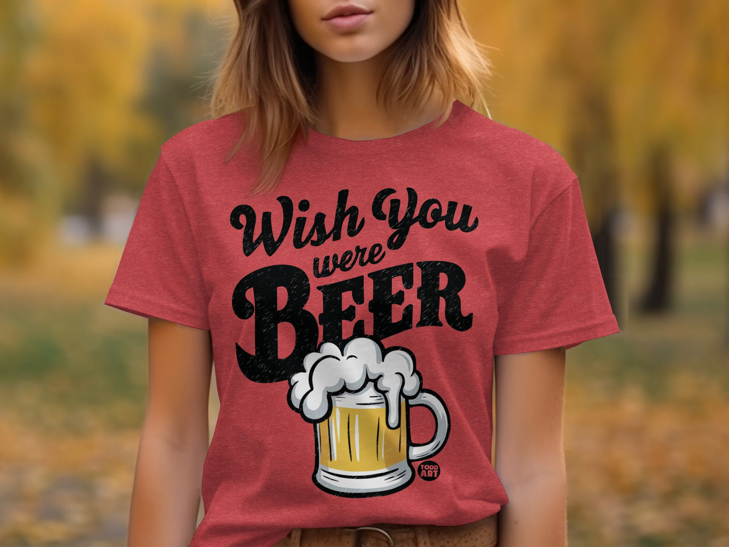 Wish You Were Beer Graphic Tee Shirt Trendy Apparel