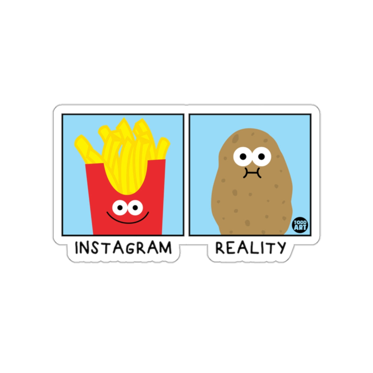 Funny Instagram vs Reality Cartoon Sticker