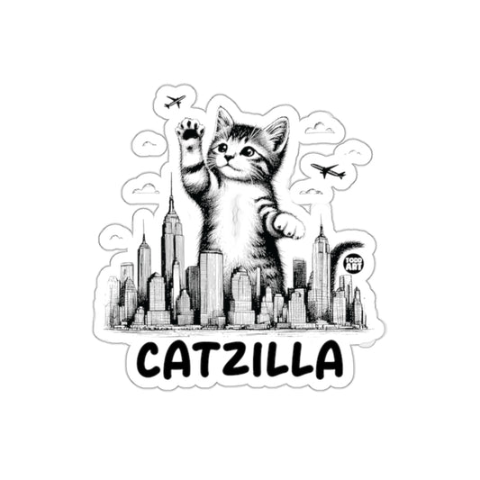 Catzilla Over New York City Todd Art Urban Monster Stickers