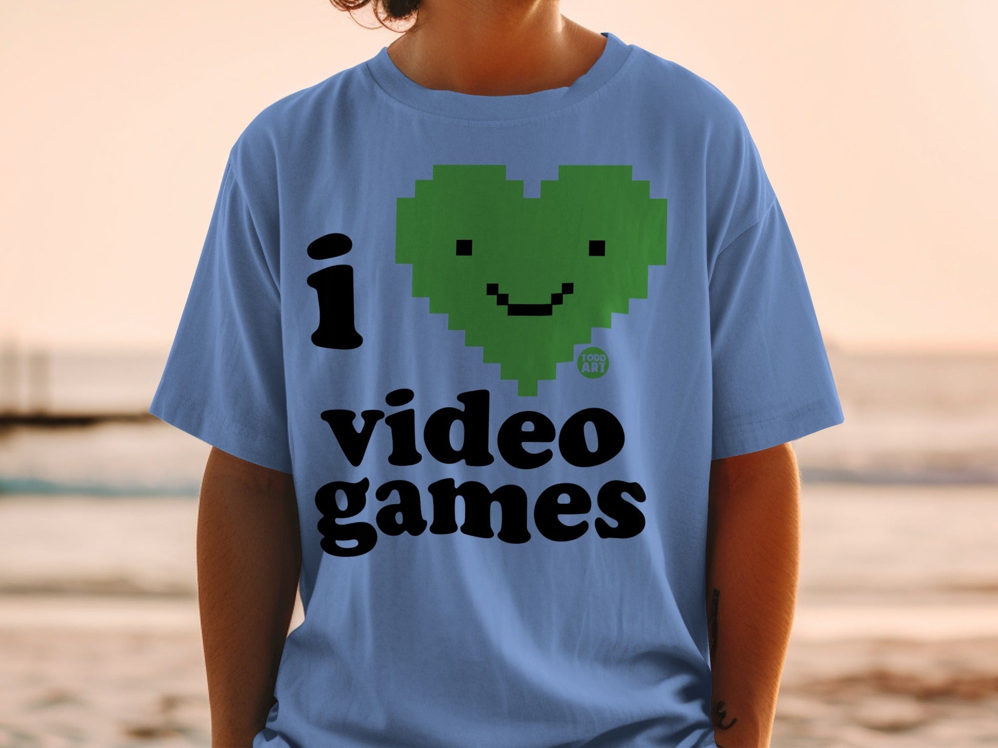 I Heart Video Games Graphic T-Shirt Casual Wear