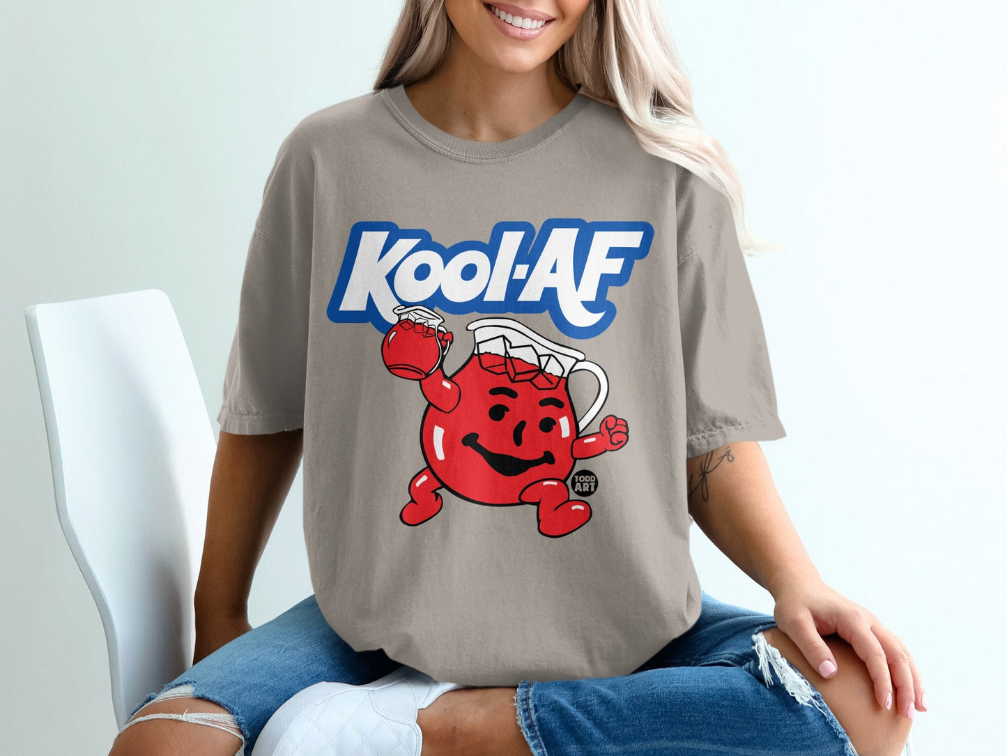 Kool-Aid AF t-shirt with Kool-Aid Man character holding a glass of Kool-Aid.