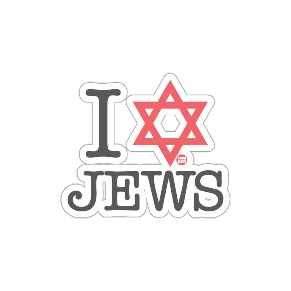 I Love Jews with Star of David Design Sticker