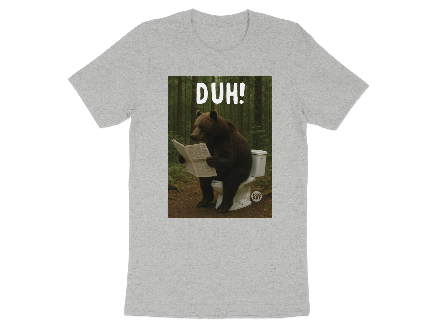 DUH Bear Reading on Toilet Graphic T-Shirt product