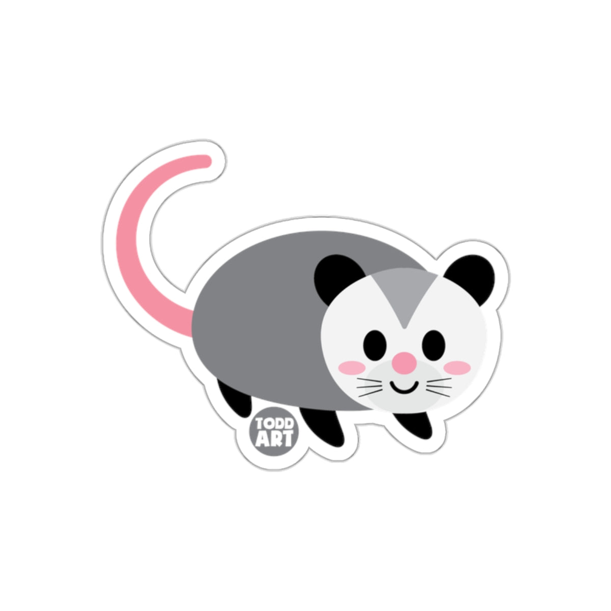 Cute Opossum Art Sticker for Kids and Adults