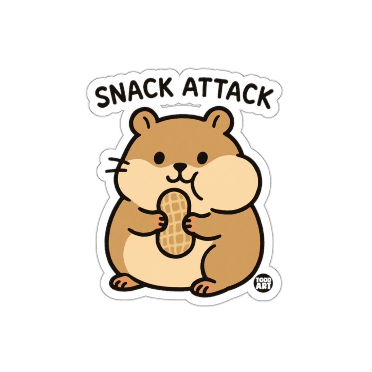 Snack Attack Cute Hamster Sticker for All Ages