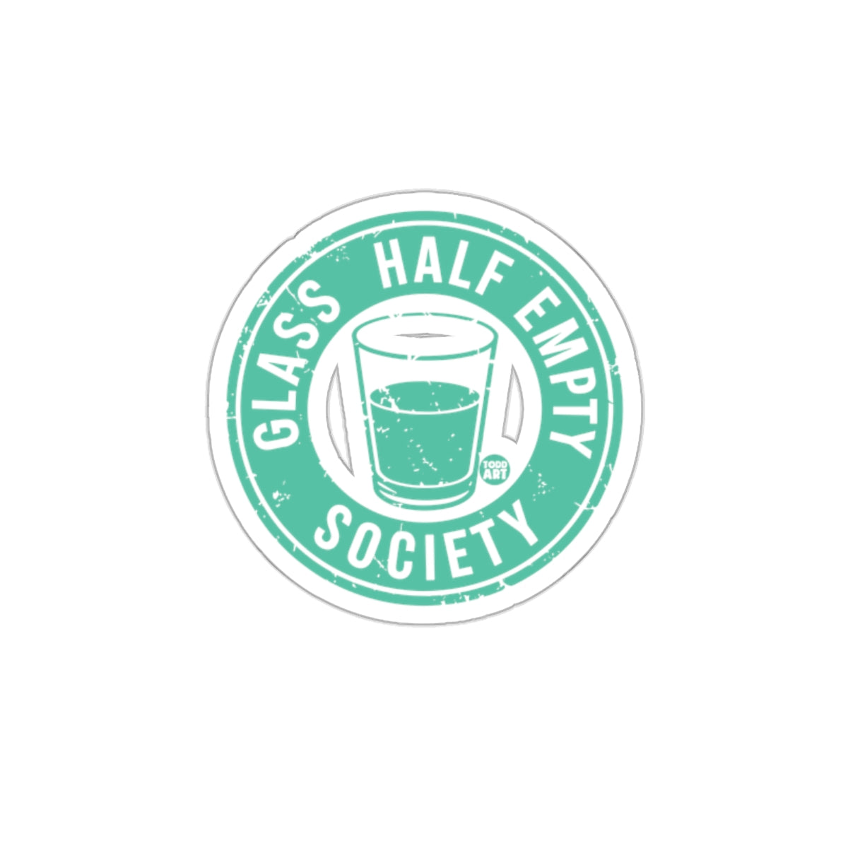 Glass Half Empty Society Sticker Circular Sticker