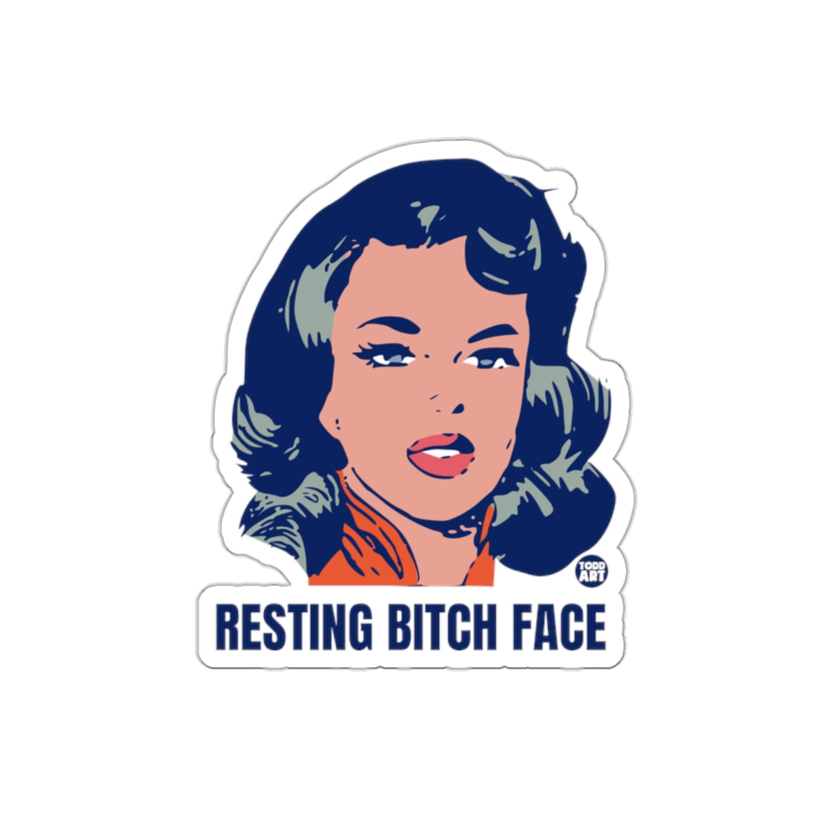 Resting Bitch Face Todd Art Graphic Portrait Stickers
