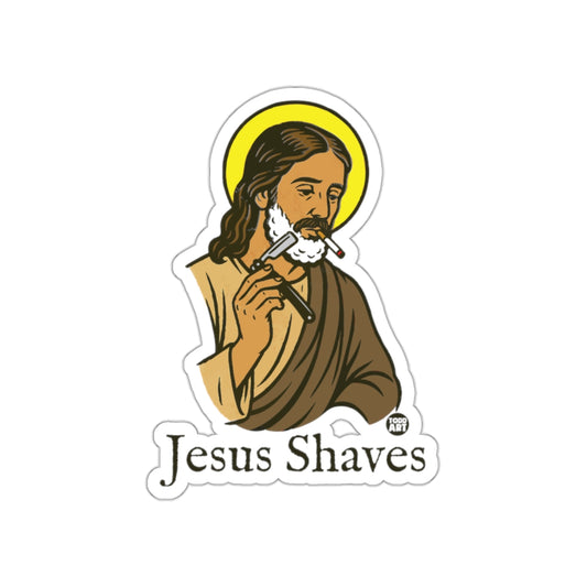 Jesus Shaves Funny Illustration Sticker Product