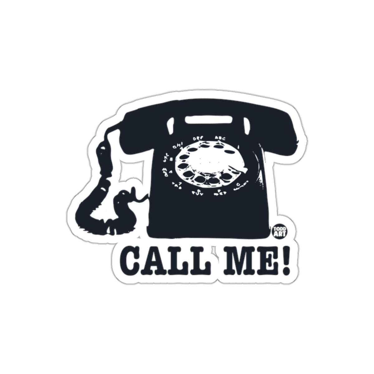 Call Me! Vintage Telephone Sticker Retro Style Design