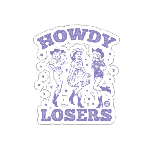 Howdy Losers Retro Style Western Graphics Sticker
