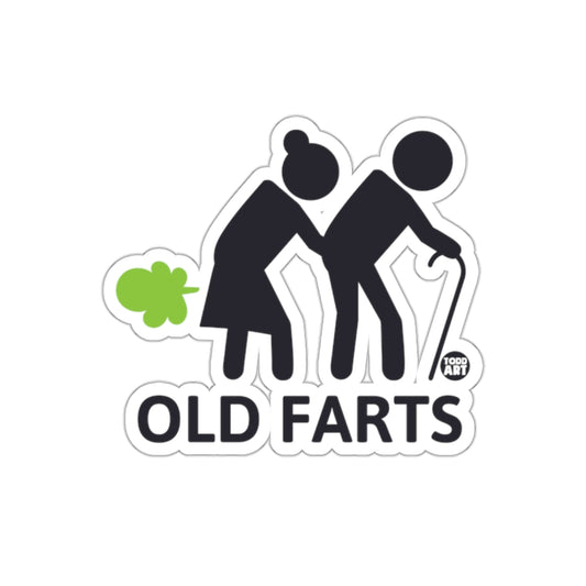 Hilarious Old Farts Sticker with Funny Green Cloud Design