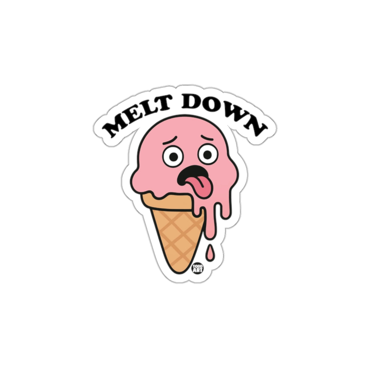 Melt Down Ice Cream Cone Sticker Product