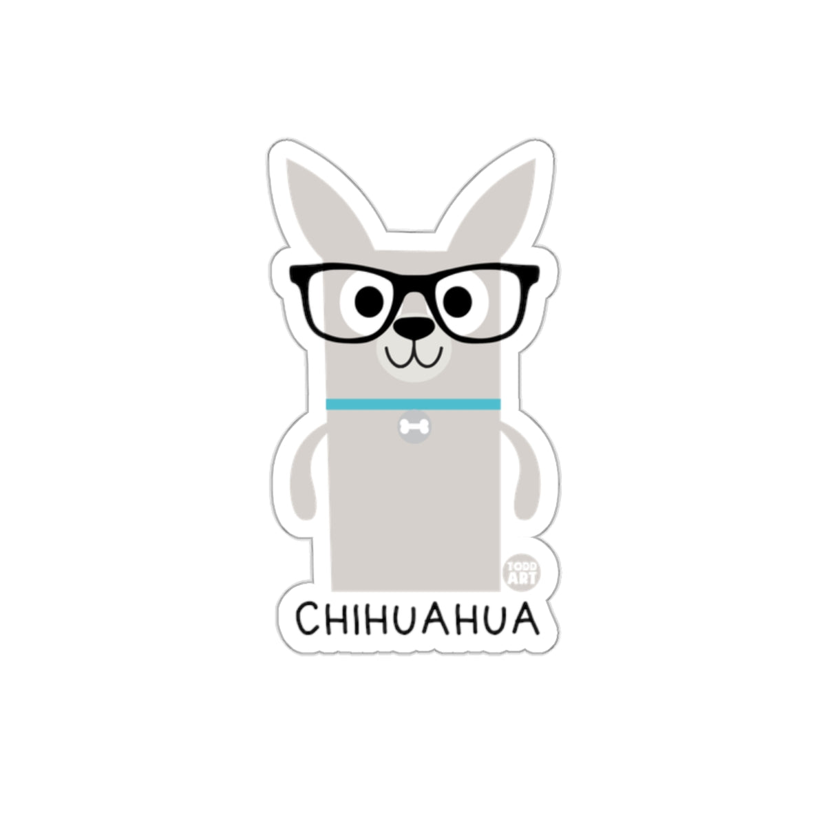 Cute Chihuahua with Glasses Sticker for Sale in Store
