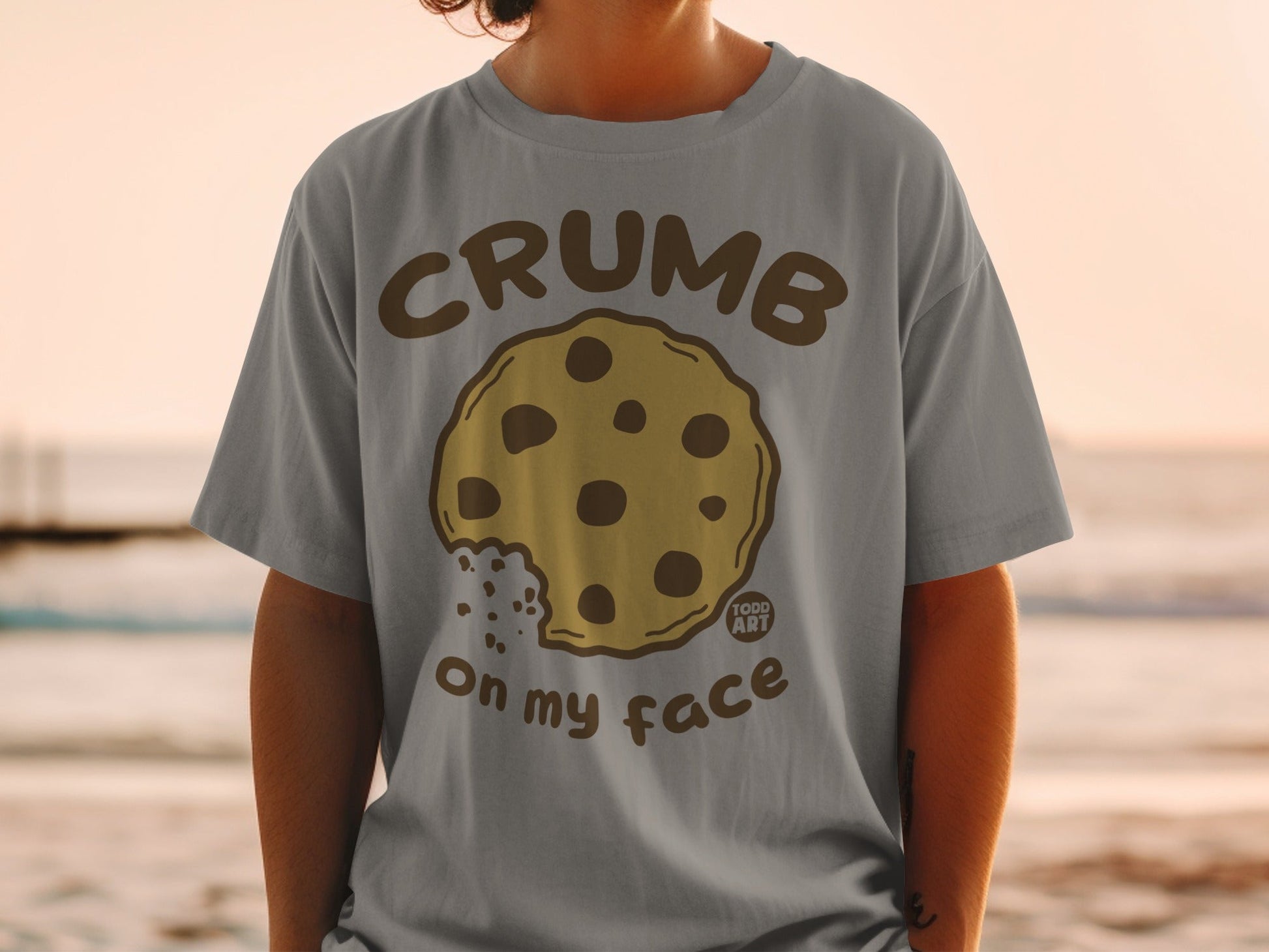 Crumb On My Face Funny Cookie Design T-shirt