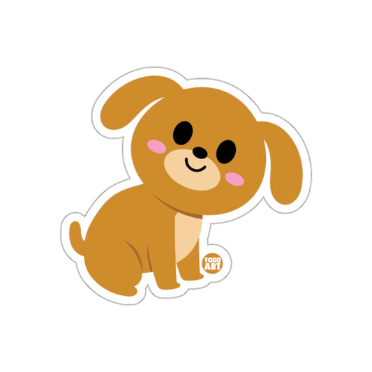 Cute Cartoon Dog with Pink Cheeks Sticker Product