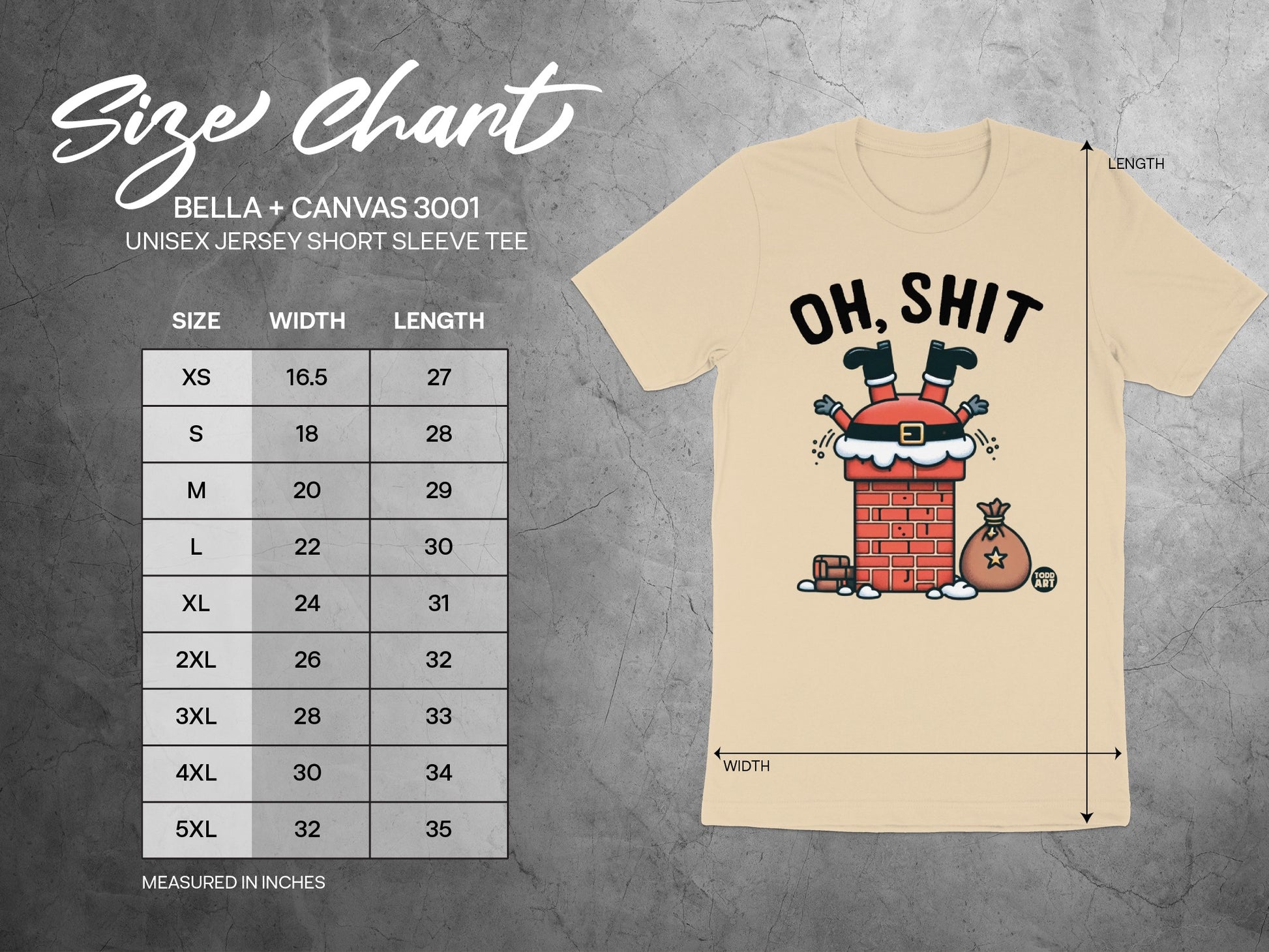OH SHIT Santa Claus Stuck in Chimney Tee