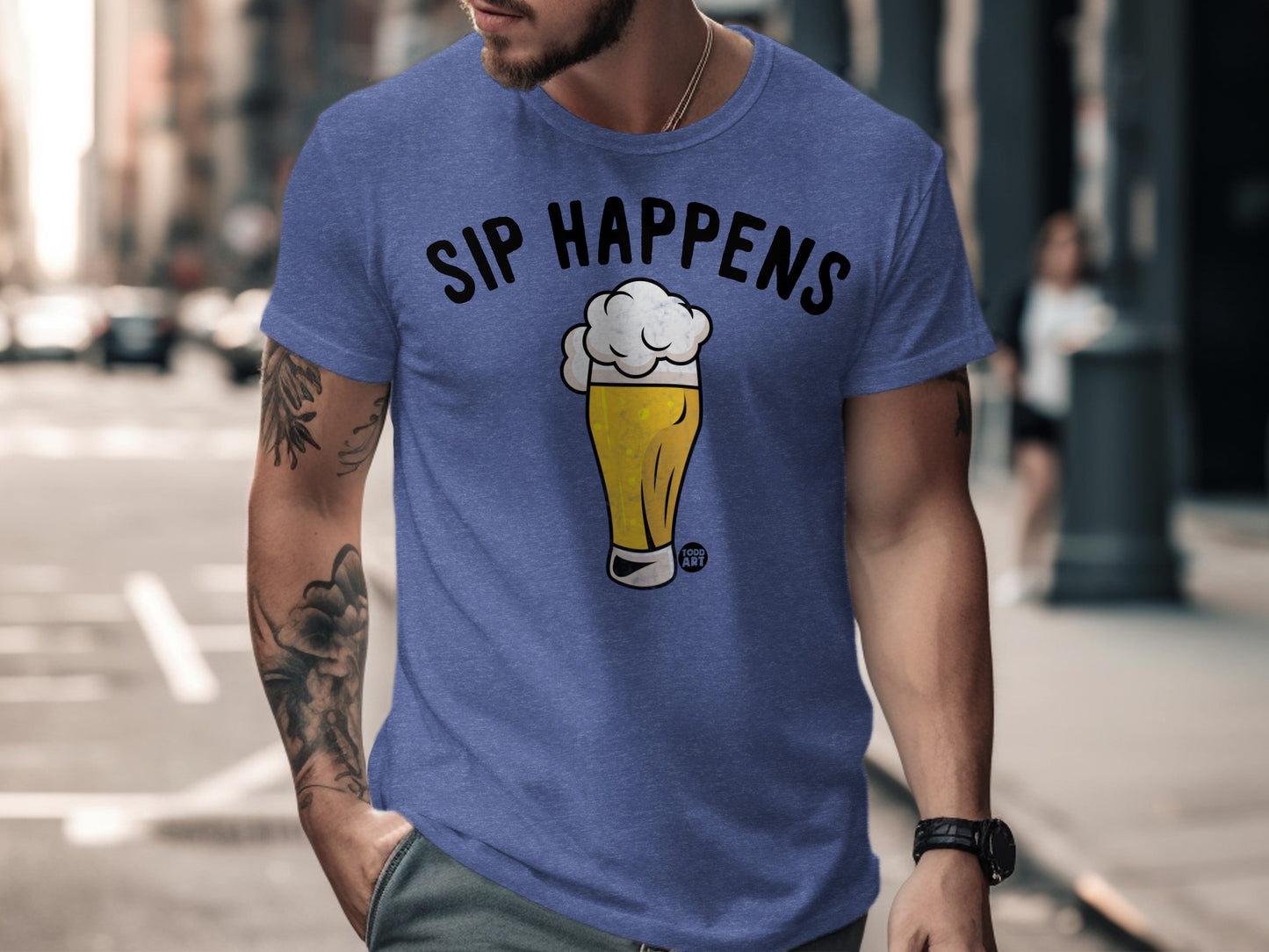 Sip Happens Beer Graphic Funny Shirt for Men