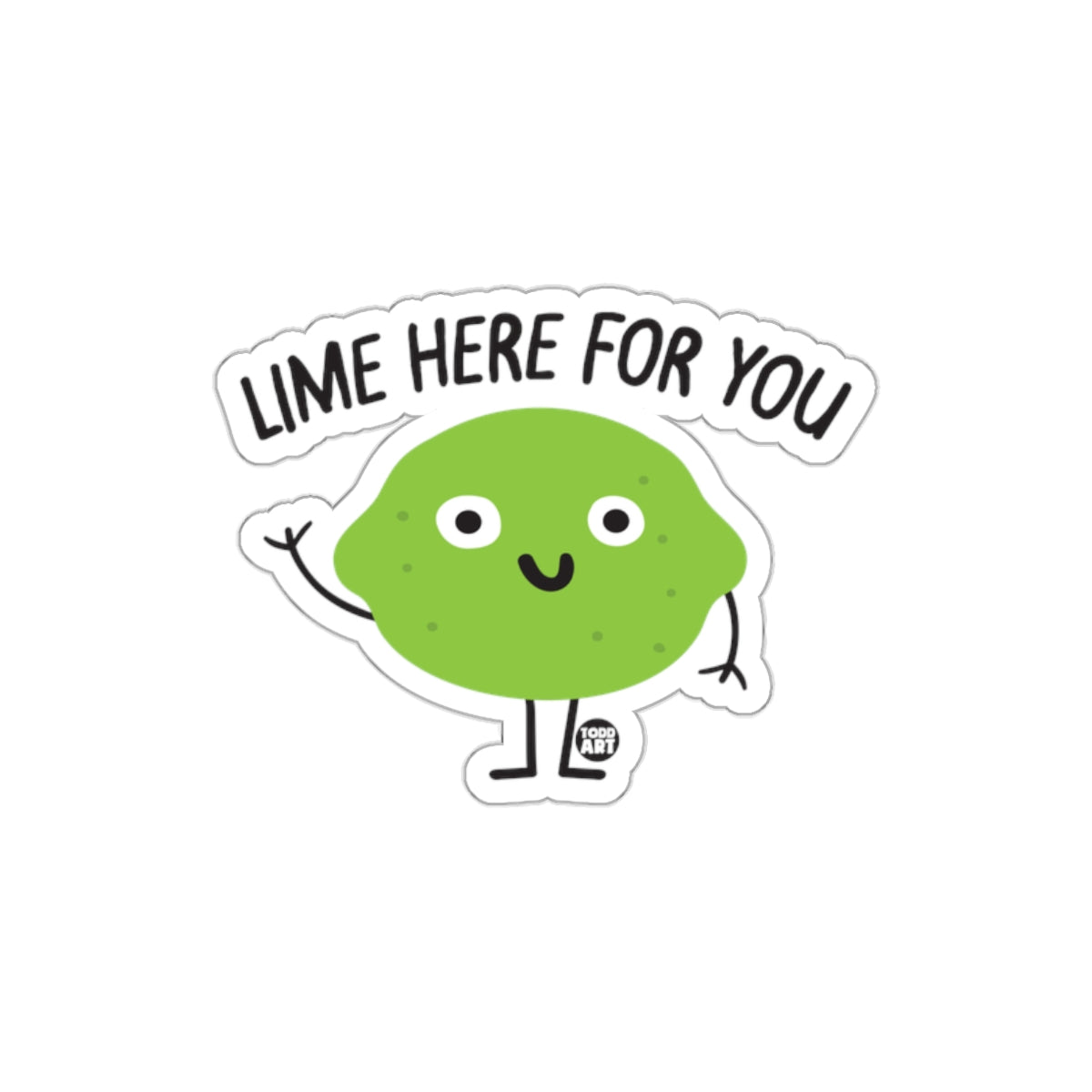 Lime Here For You Cute Lime Character Sticker