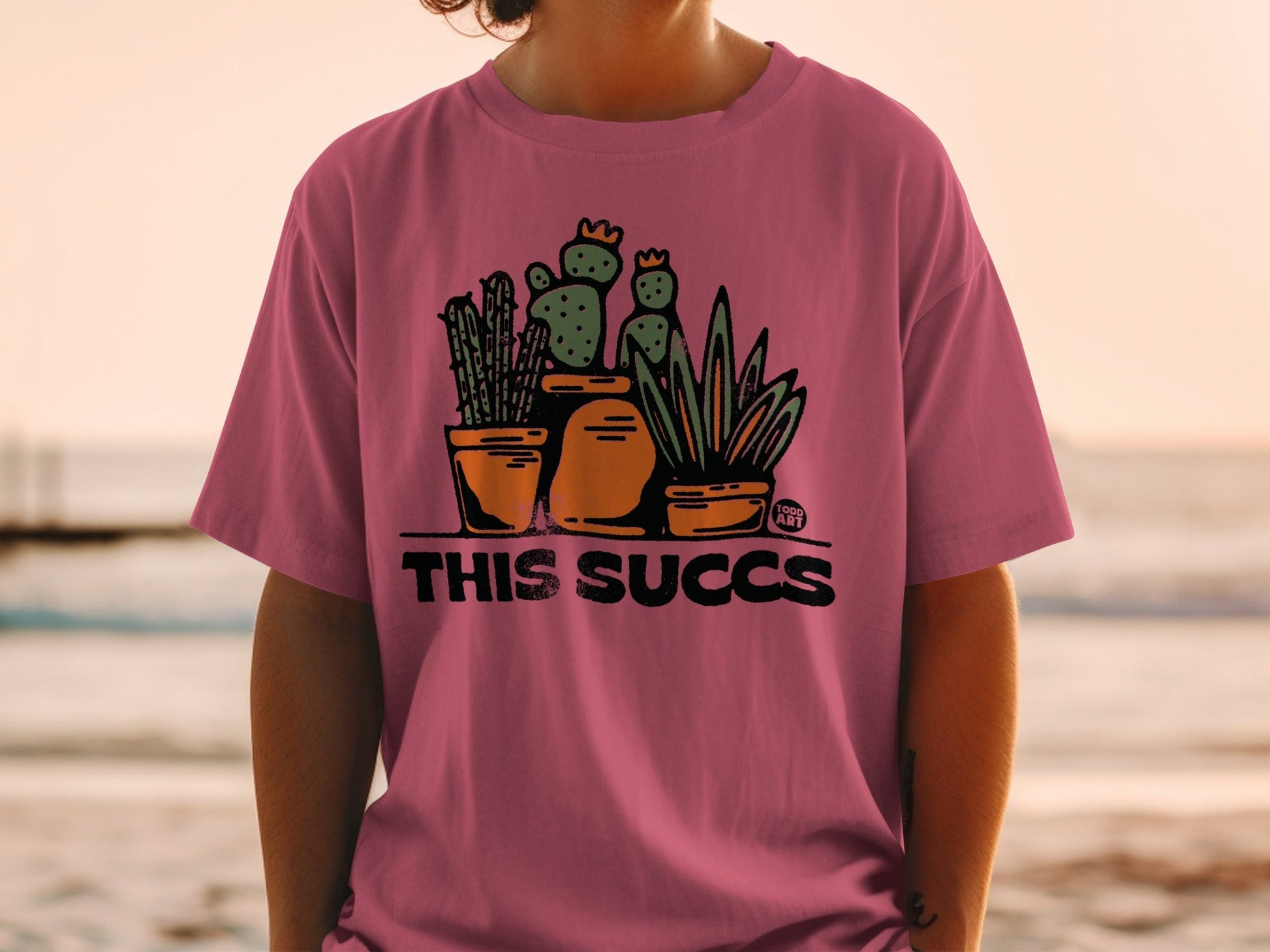 Humorous This Succs Plant Pot Graphic T-Shirt