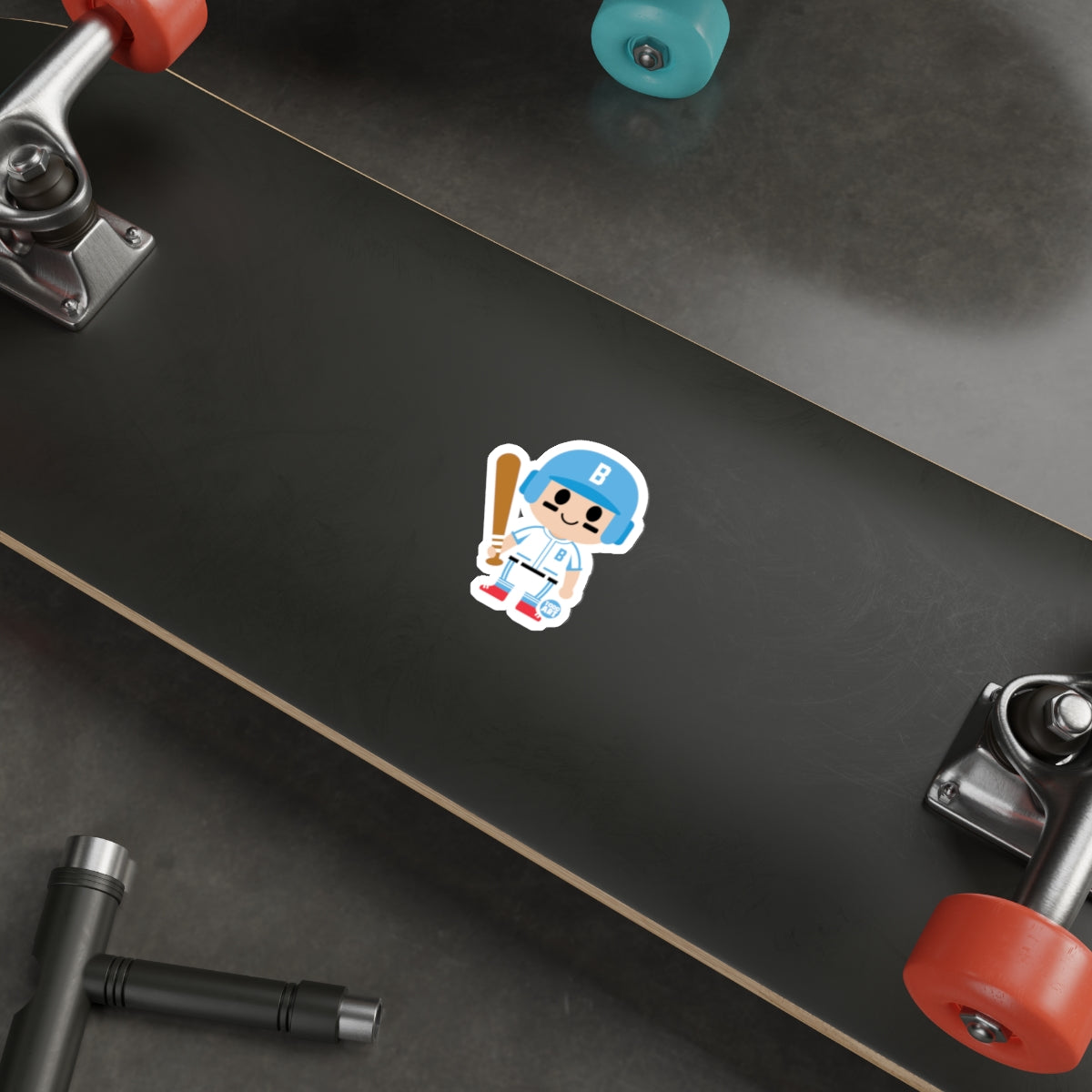 Cute Baseball Player Sticker for Skateboard enthusiasts