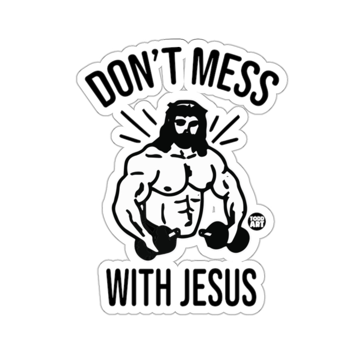 Don't Mess With Jesus Buff Bodybuilder Dumbbells 