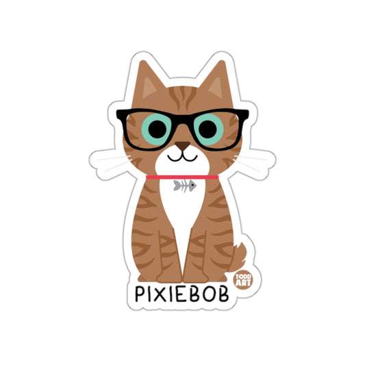 Cute Cat With Glasses Pixiebob Sticker Product