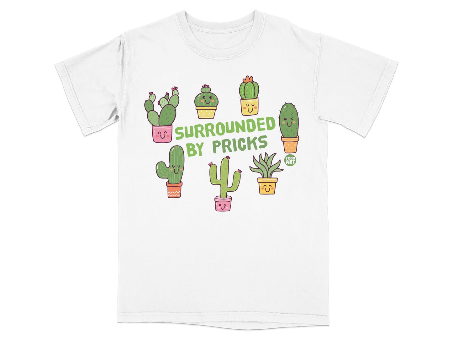 Surrounded By Pricks Cute Cactus Graphic T-Shirt
