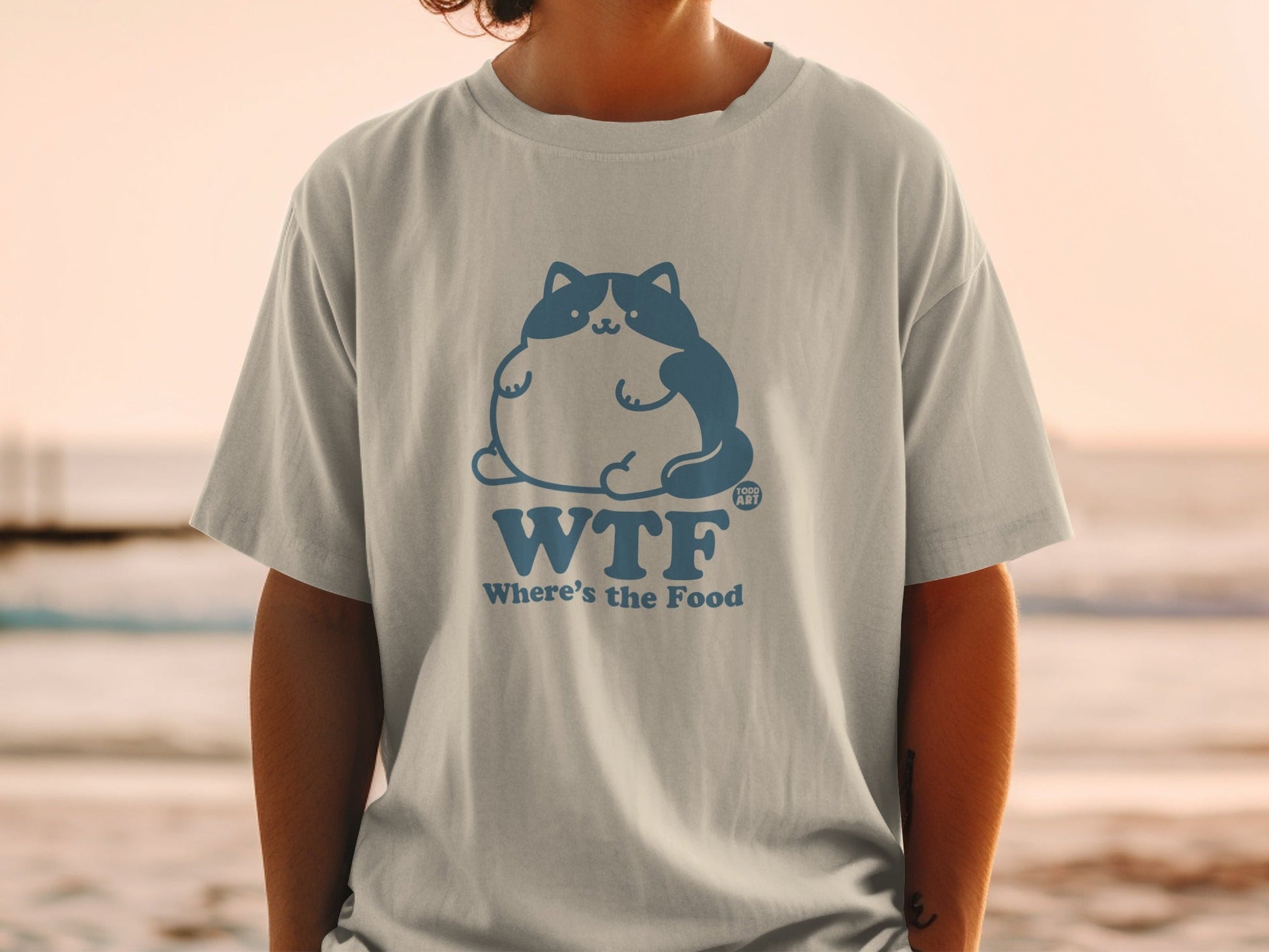 WTF Where's the Food Funny Cat Graphic T-Shirt