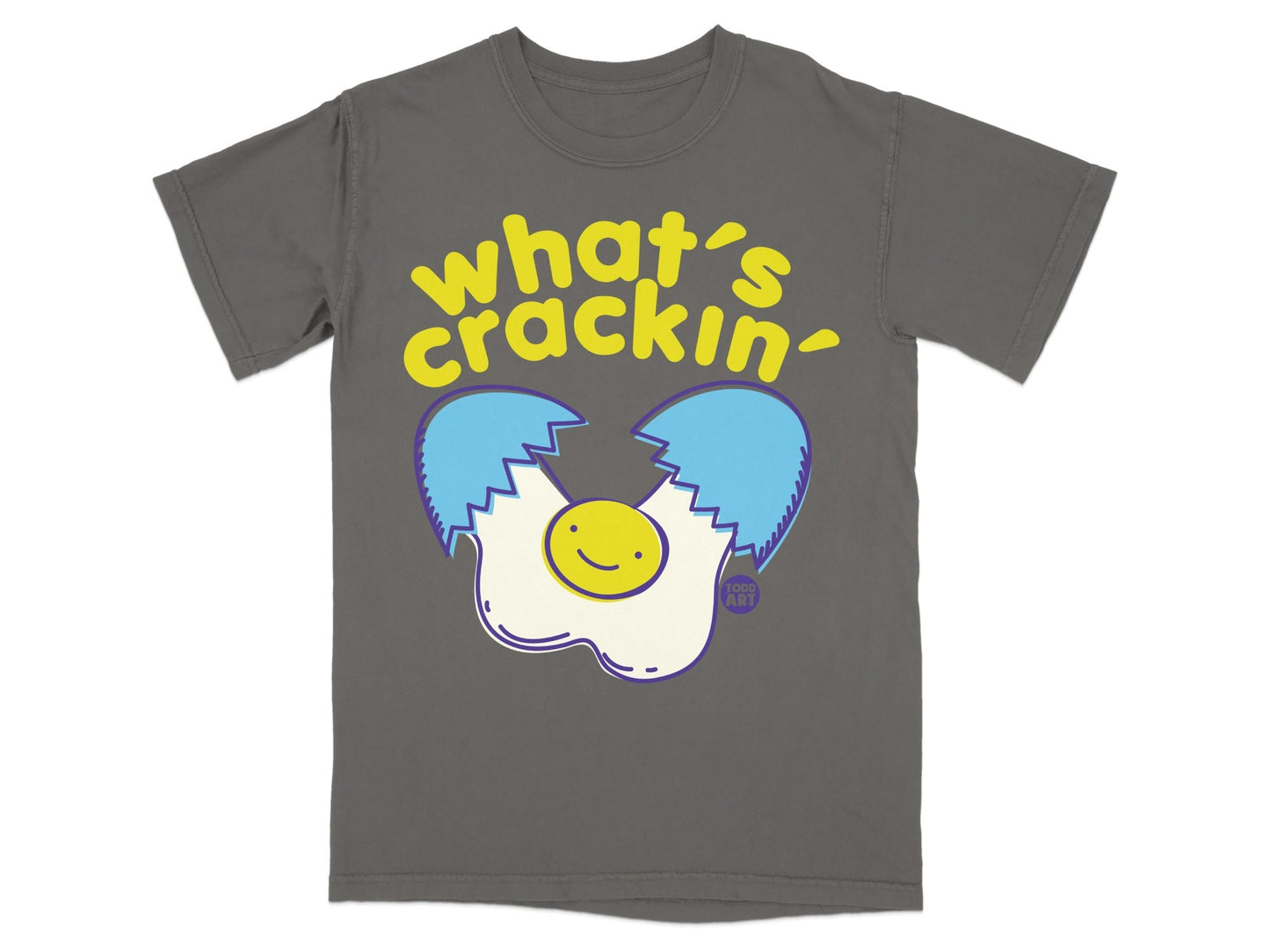 What's Crackin' Smiley Cracked Egg Graphic T-Shirt