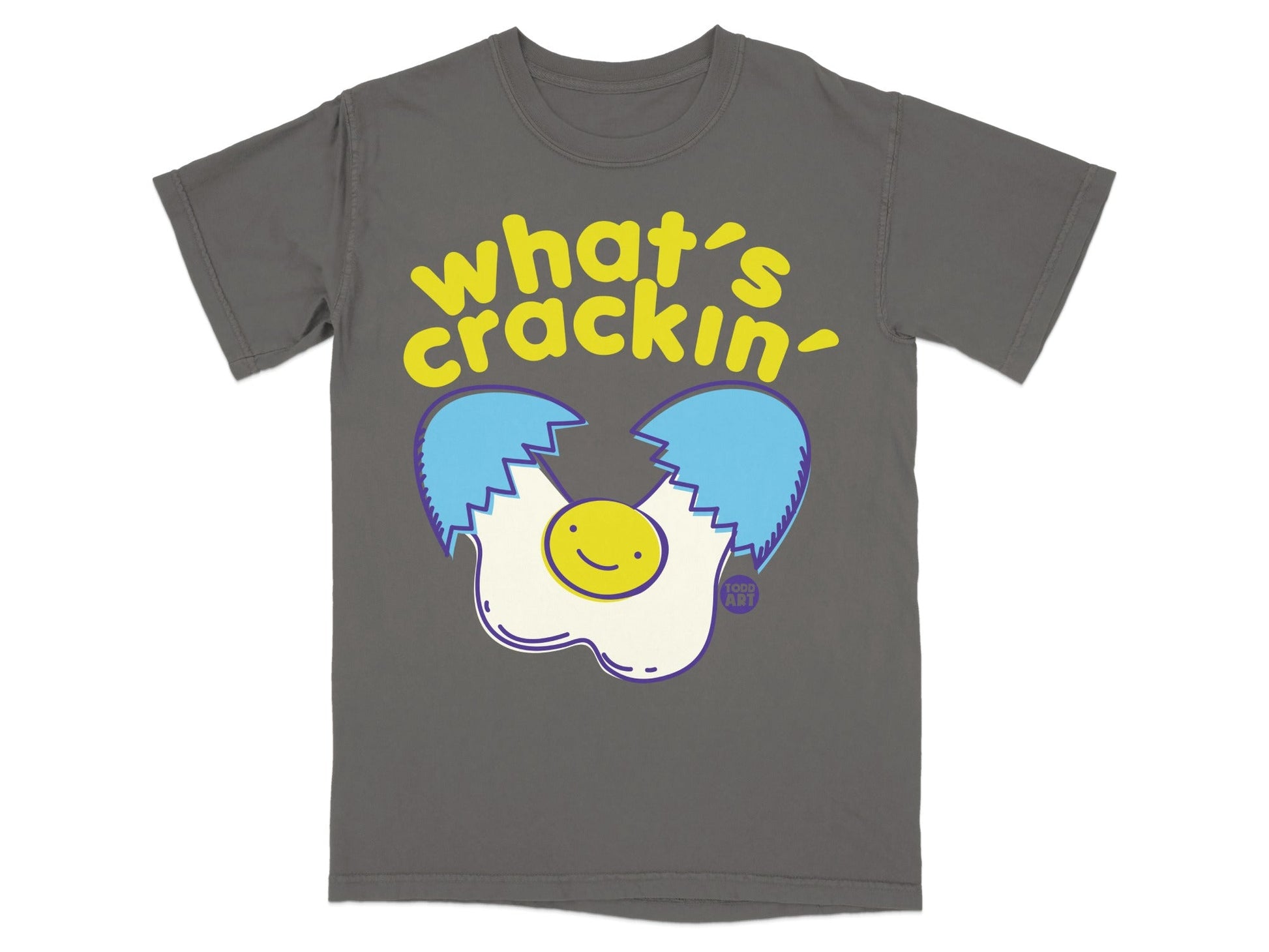 What's Crackin' Smiley Cracked Egg Graphic T-Shirt