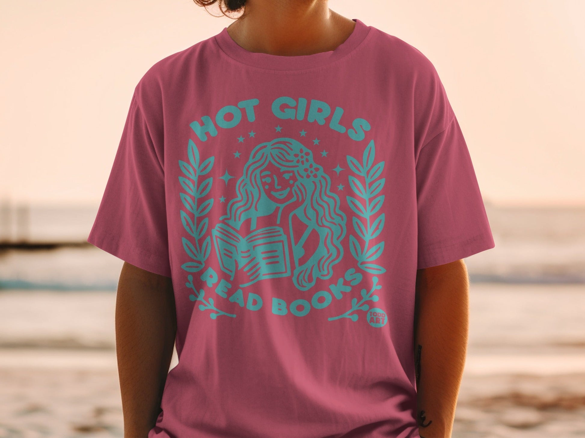 Hot Girls Read Books Todd Art Graphic T-Shirt