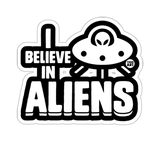 I Believe in Aliens Funny UFO Sticker Decal