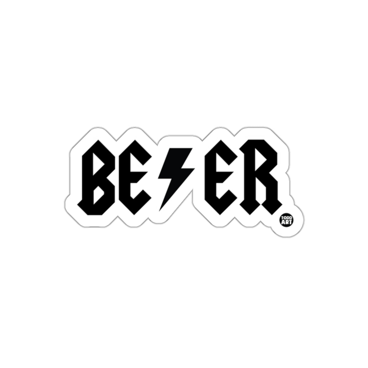 Rock-Inspired Bezer Lightning Bolt Graphic Sticker