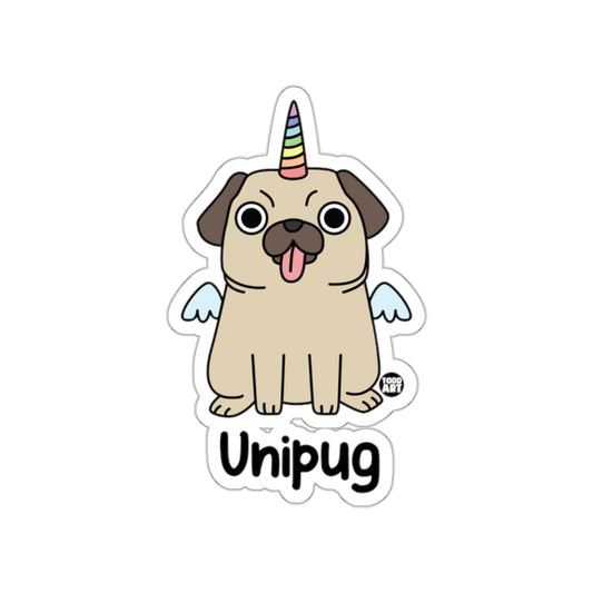 Unipug Unicorn Pug Sticker Cartoon Dog with Wings Sticker