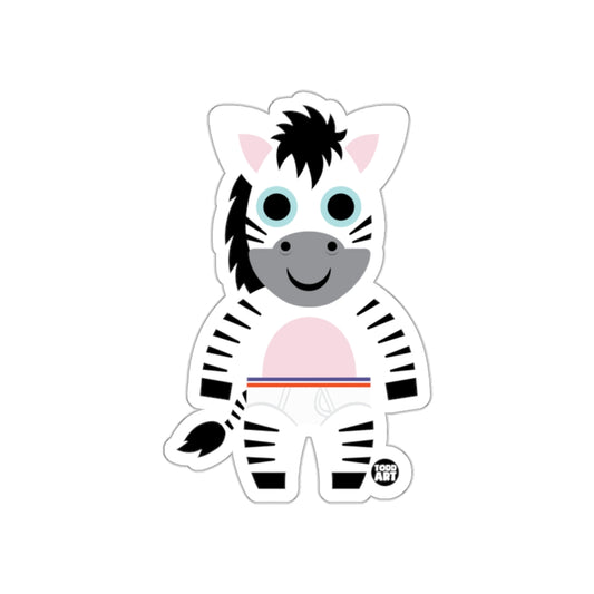 Cute Cartoon Zebra Character Design Sticker