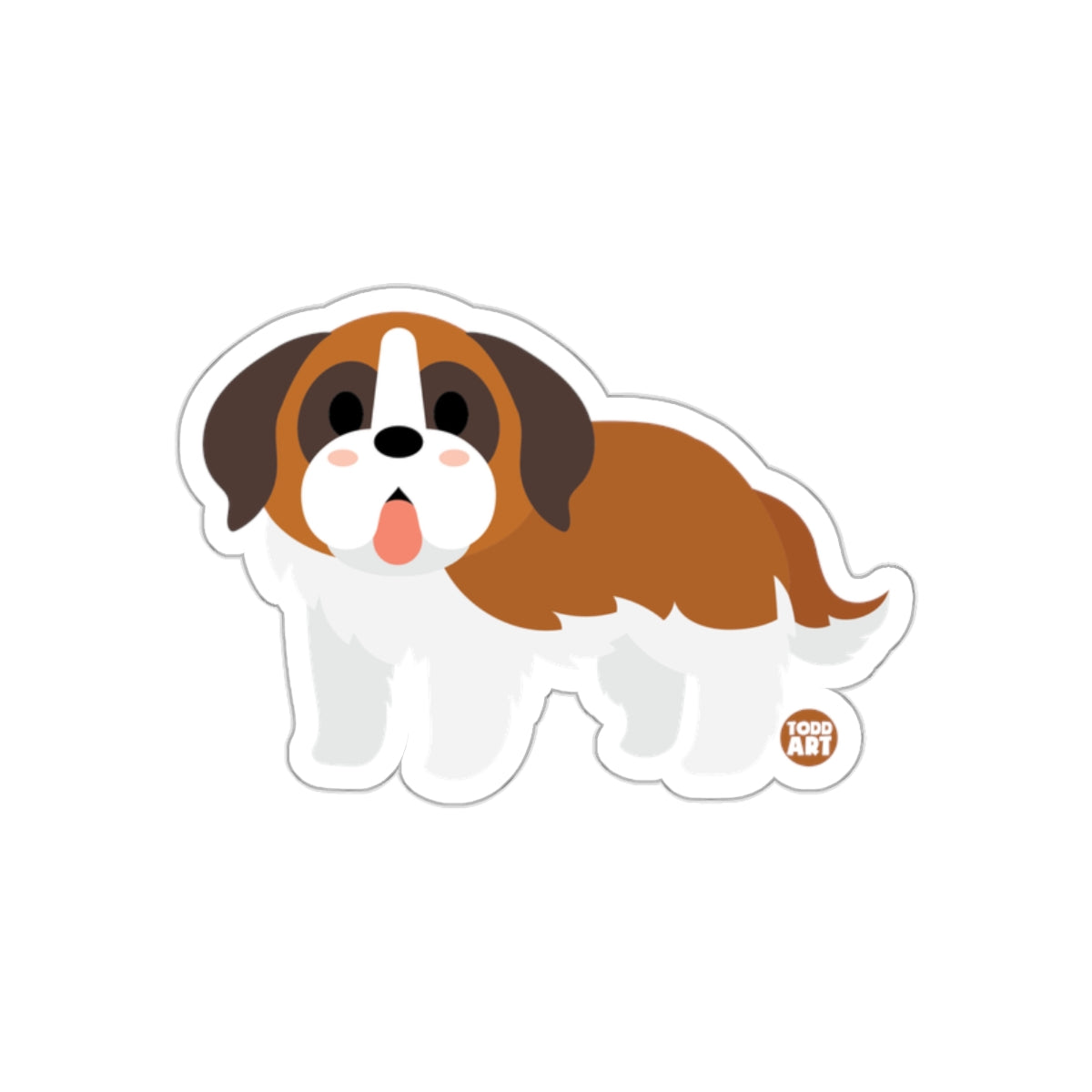 Cute Cartoon Saint Bernard Sticker animal product