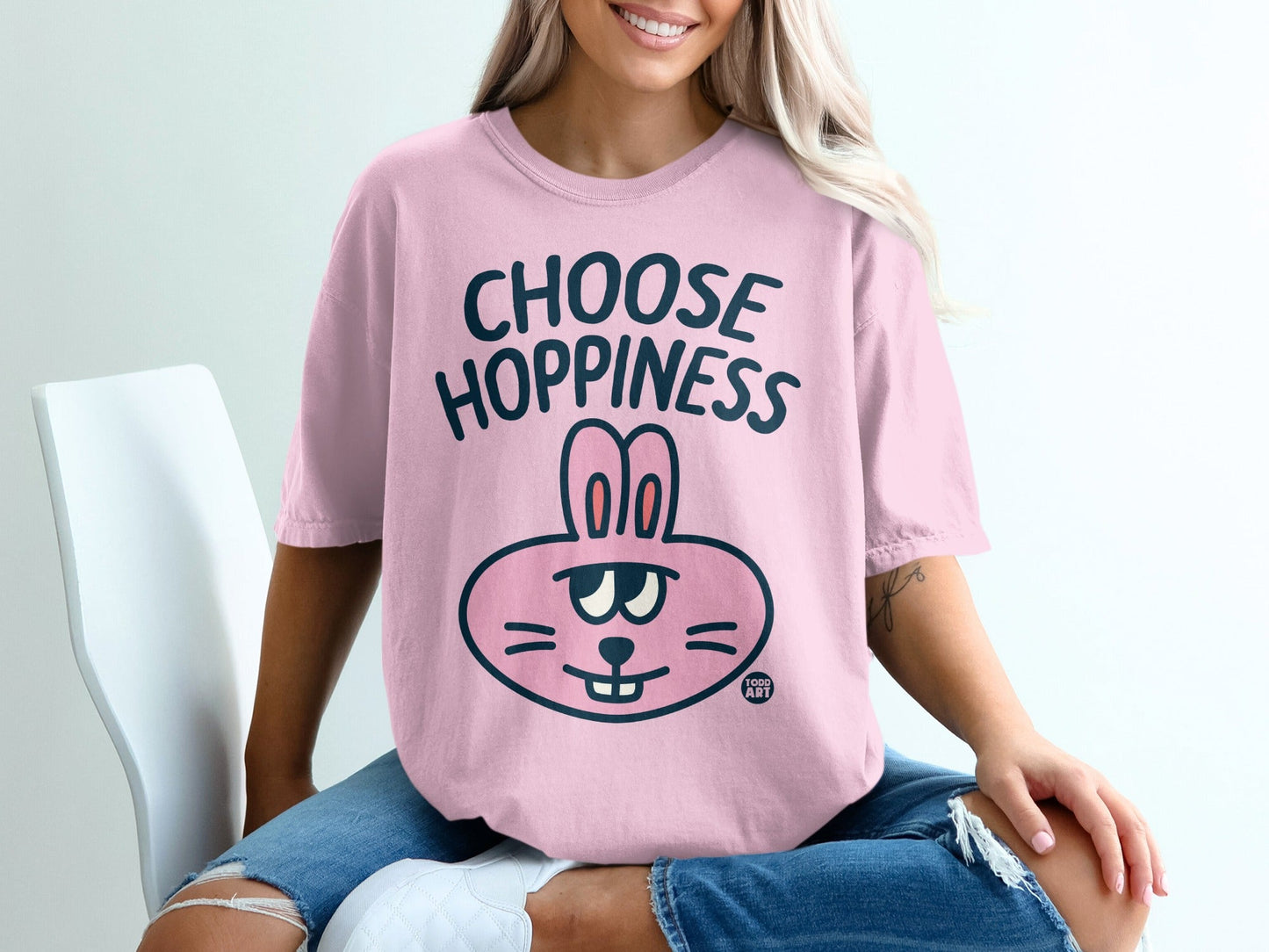 Choose Hoppiness Bunny Graphic Tee Shirt
