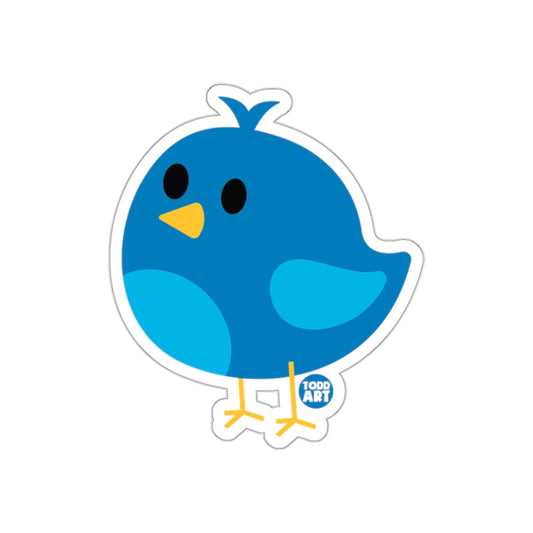 Todd Art Blue Cartoon Bird Sticker illustration design