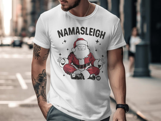 Namaste Santa Claus Meditation Yoga T-Shirt