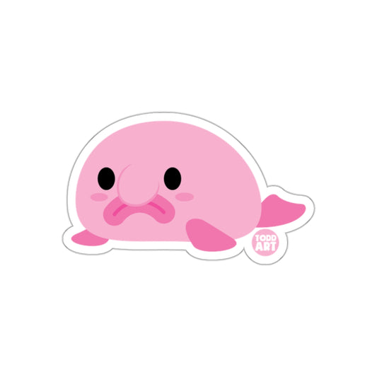Pink Cartoon Blobfish Sticker by Todd Art