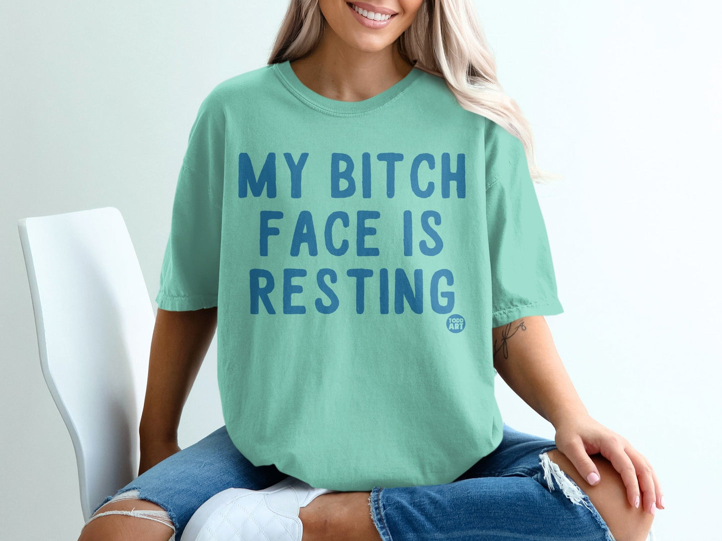 My Bitch Face Is Resting Funny Graphic Tee Shirt
