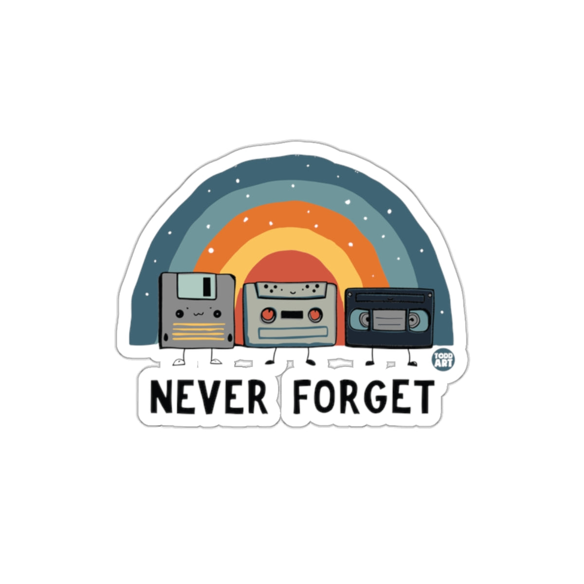Never Forget Those Days Todd Art Funny Tape Cassette Stickers