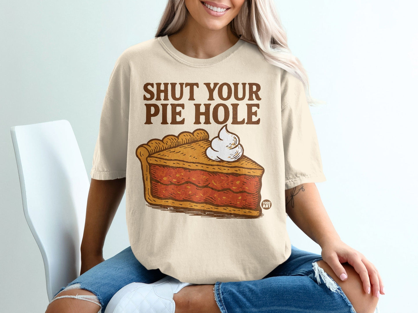 Shut Your Pie Hole Graphic T-Shirt for Casual Wear