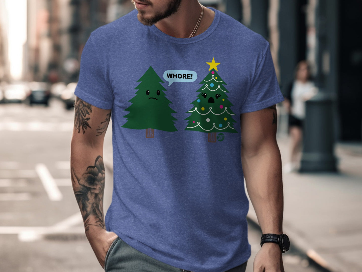 Festive Christmas Tree Graphic Tee Hilarious Holiday Shirt