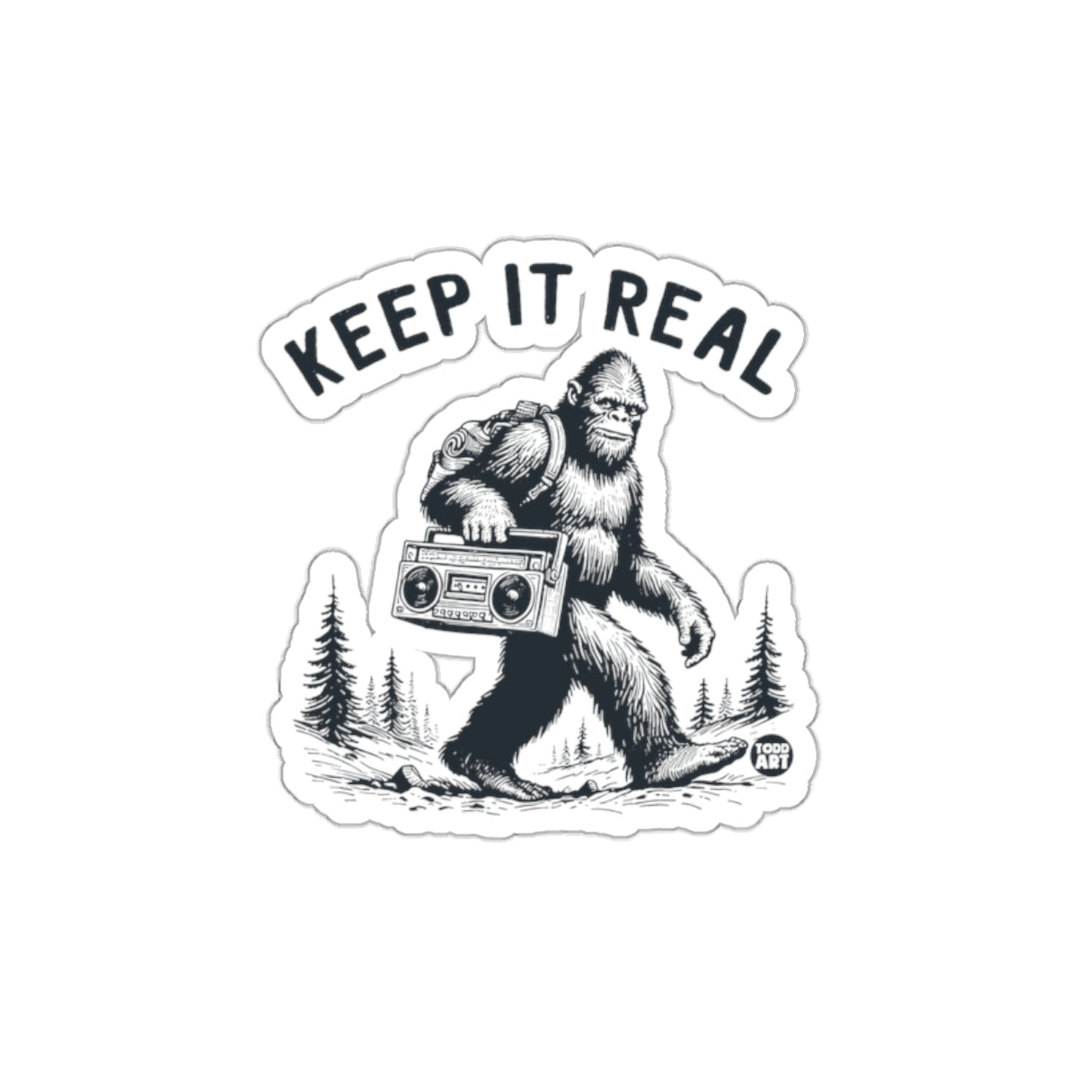 Keep It Real Bigfoot Boombox Sticker