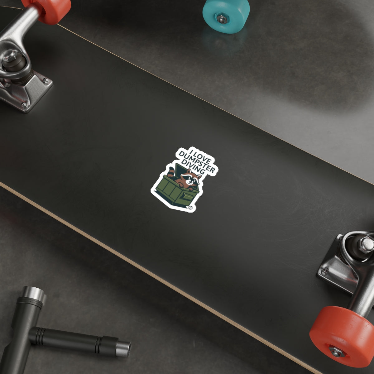 I Love Dumpster Diving Raccoon Illustration Funny Stickers