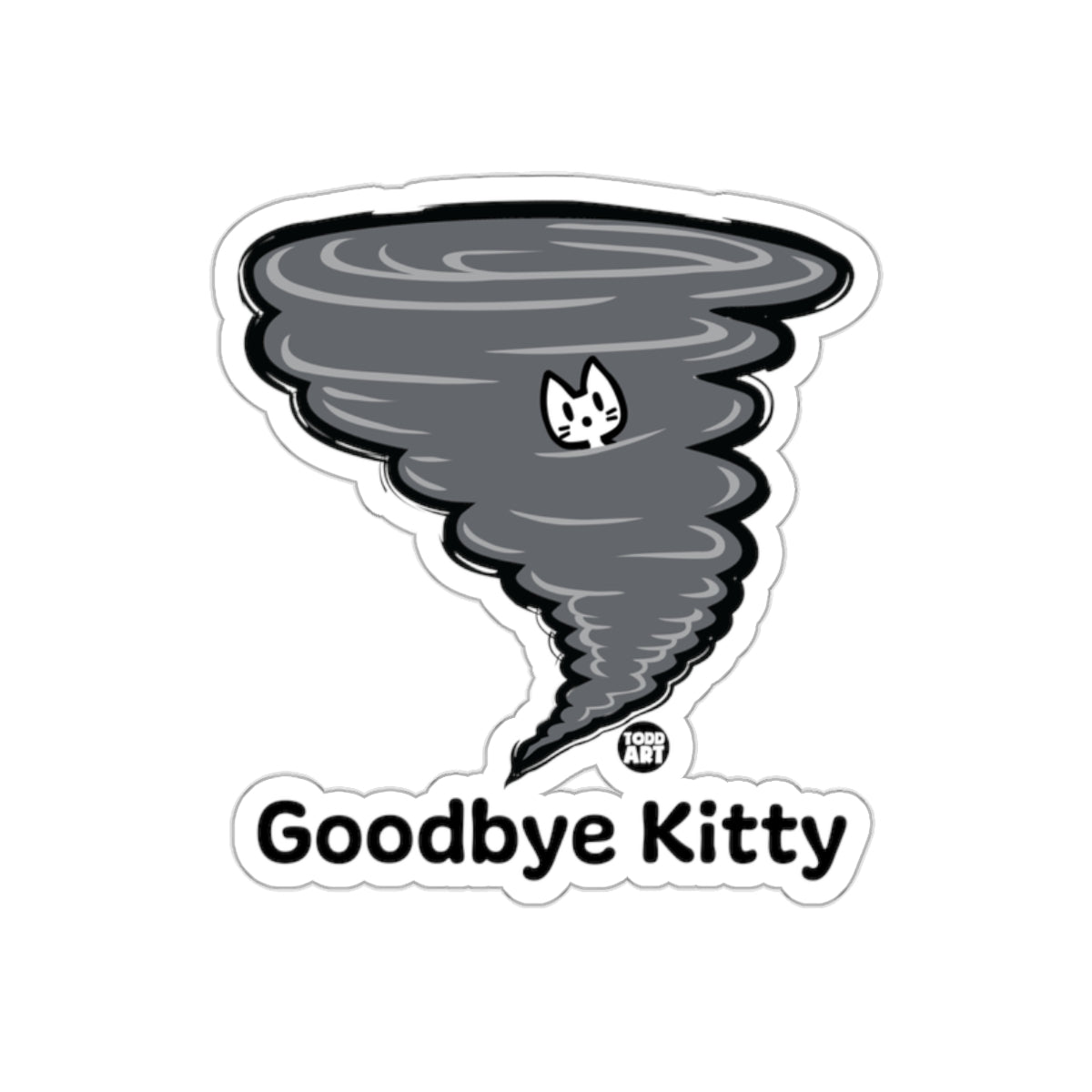Goodbye Kitty Tornado Design Sticker for Fun