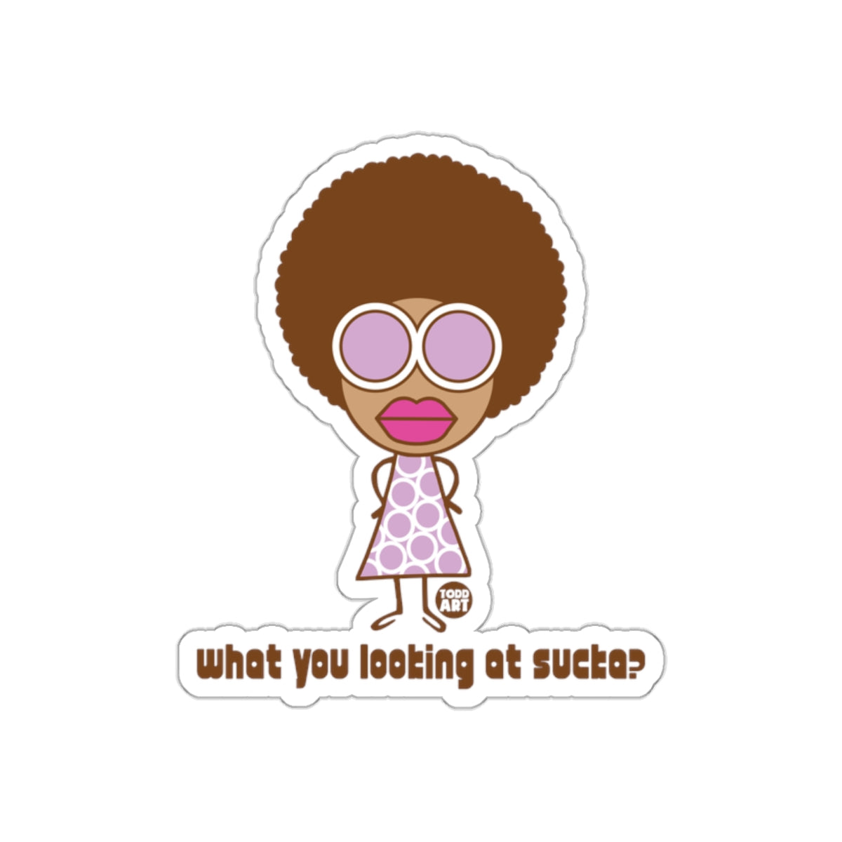 What You Looking At Sucka Cartoon Character Sticker