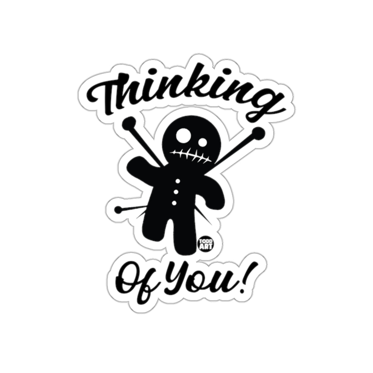 Thinking Of You Voodoo Doll Sticker for Unique Style