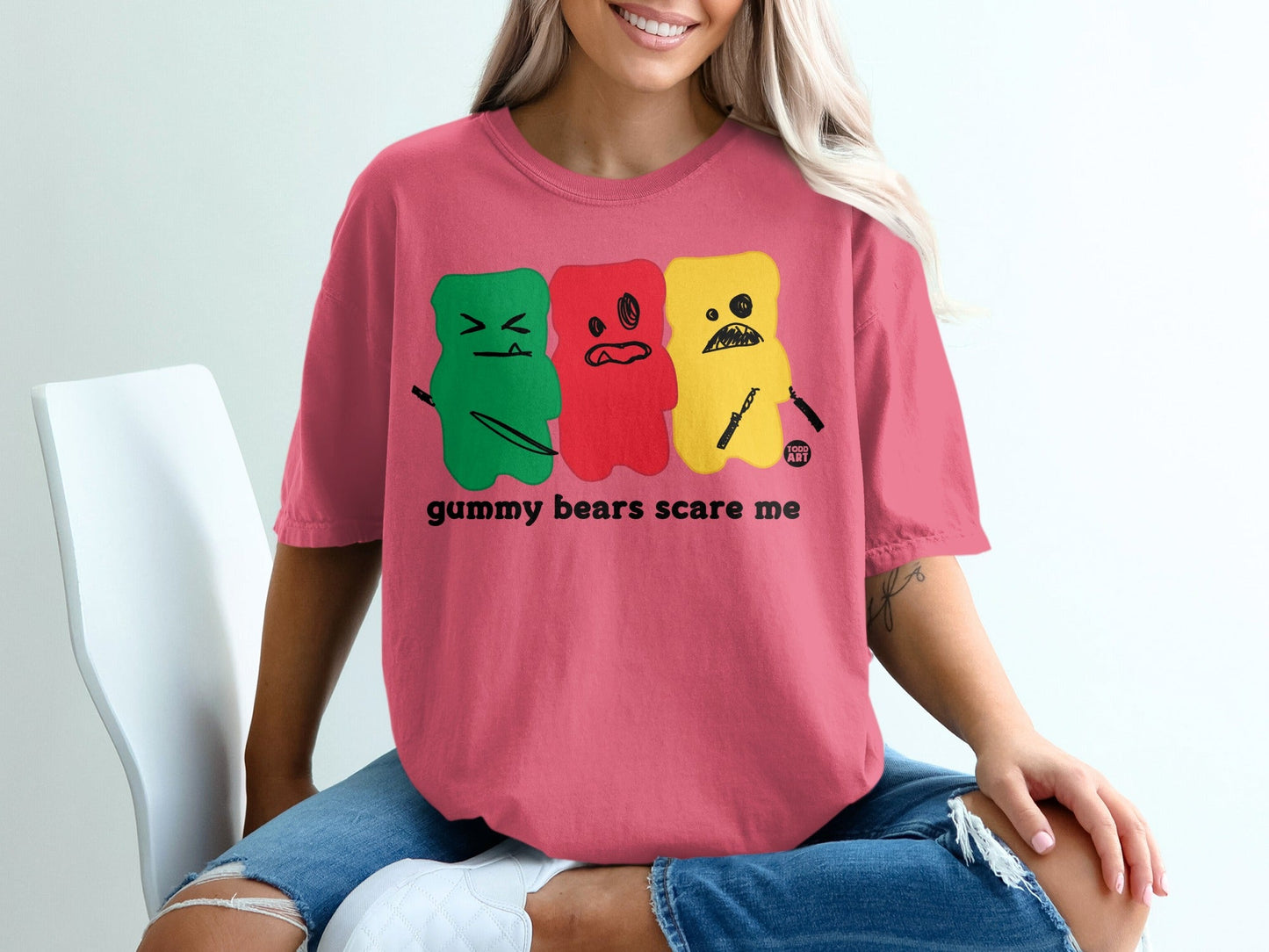 Gummy Bears Scare Me Funny Graphic Tee Fashion Shirt